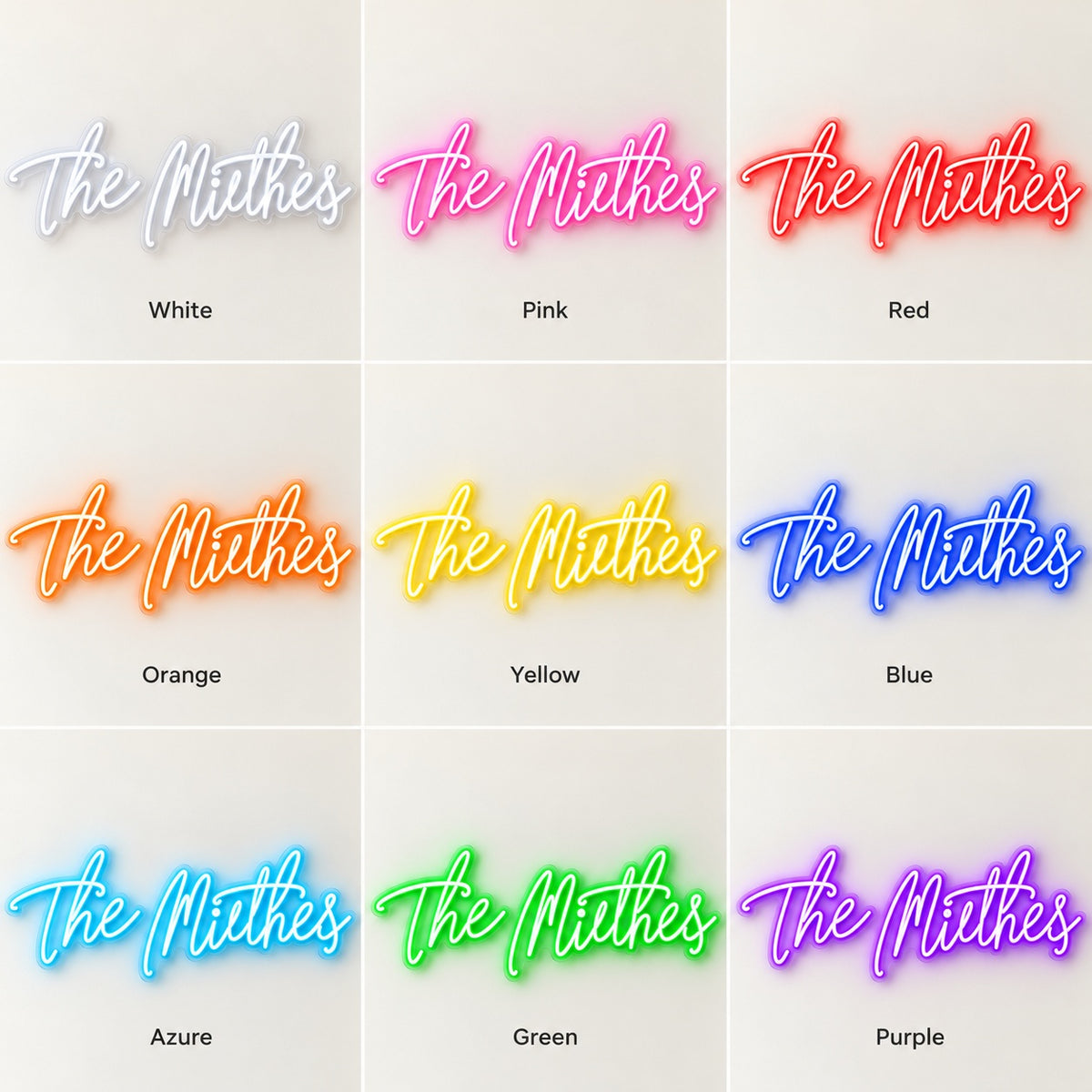 The Miethes LED Neon Sign - nine-color grid