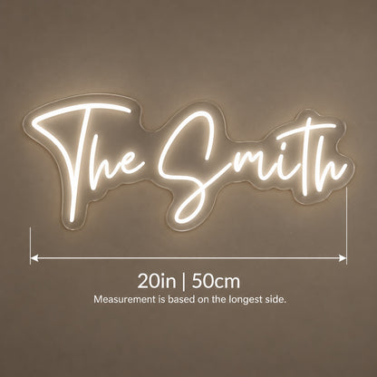 The Smith LED Neon Sign - size guide