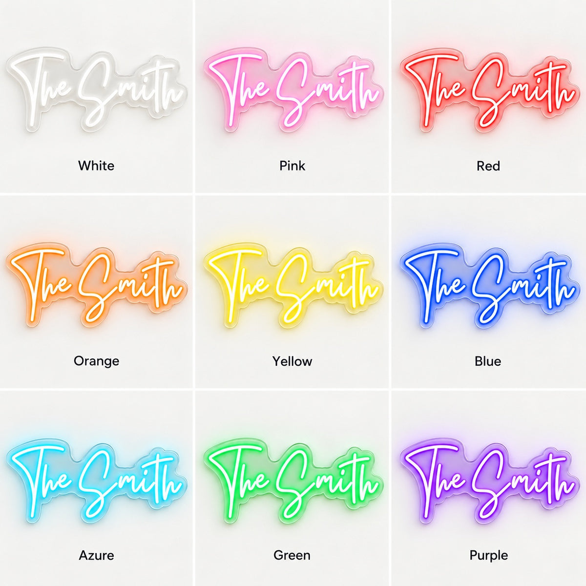 The Smith LED Neon Sign - nine-color grid