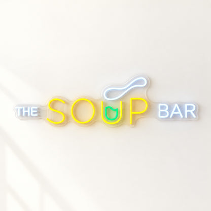 The Soup Bar LED Neon Sign - natural light view