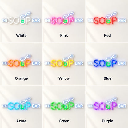 The Soup Bar LED Neon Sign - nine-color grid