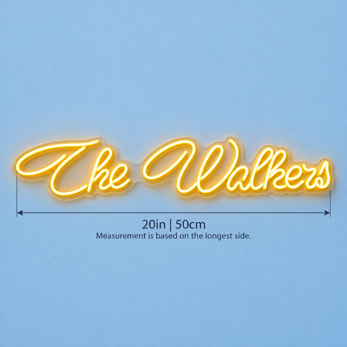 The Walkers LED Neon Sign - size guide