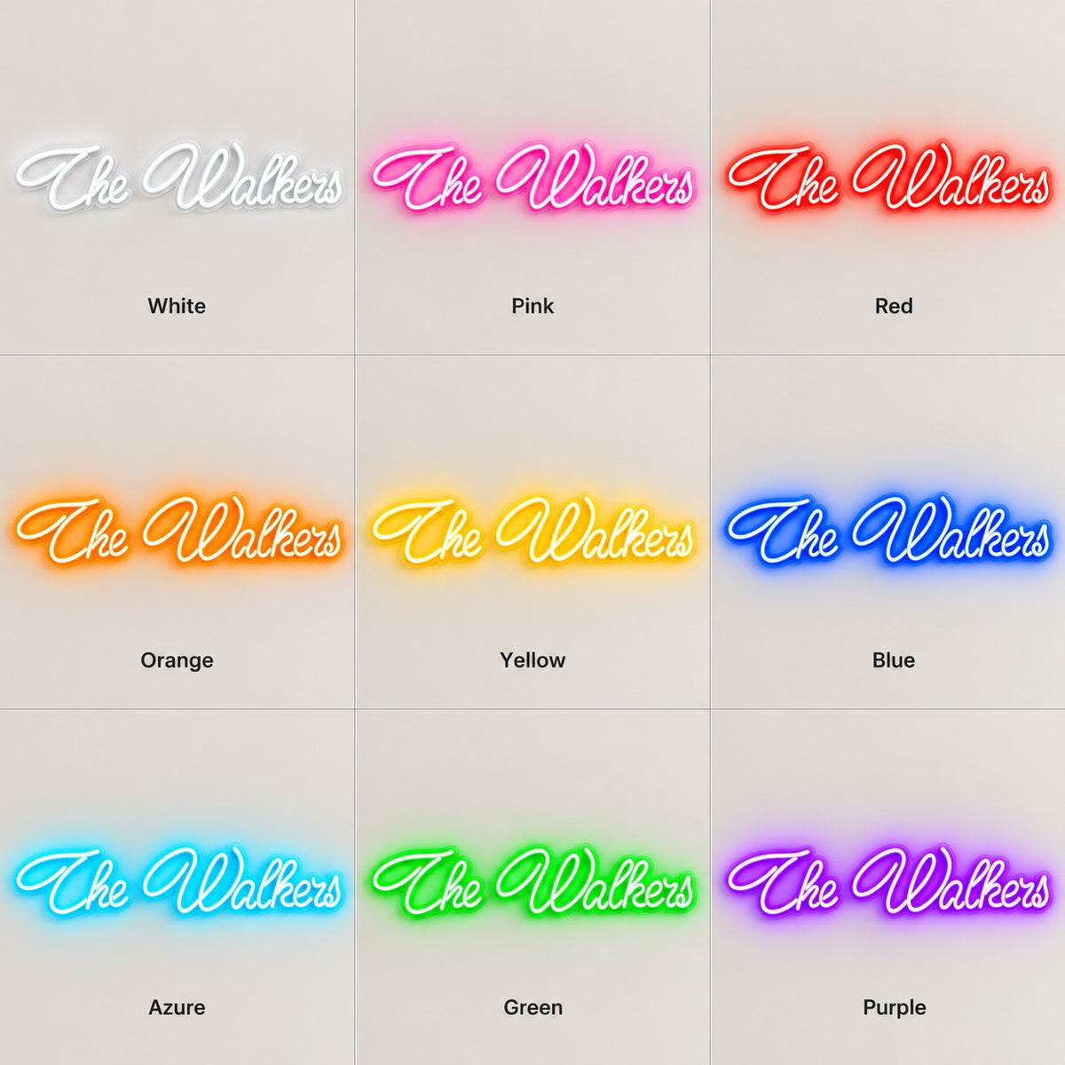 The Walkers LED Neon Sign - nine-color grid