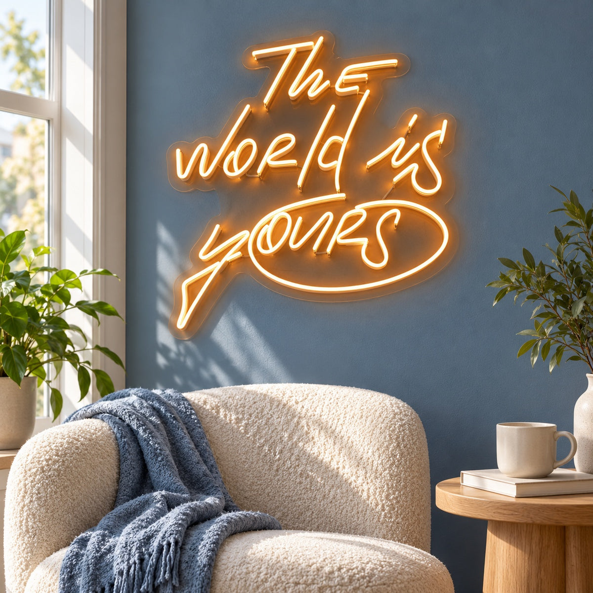The World Is Yours LED Neon Sign - lifestyle view