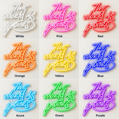 The World Is Yours LED Neon Sign - nine-color grid
