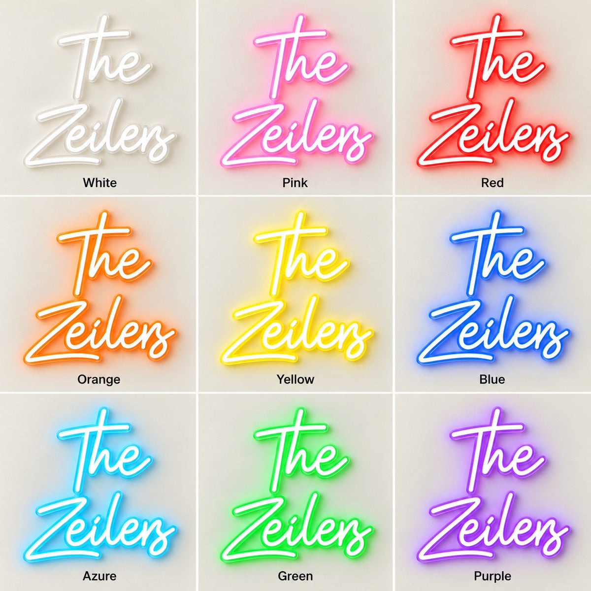 The Zeilers LED Neon Sign - nine-color grid
