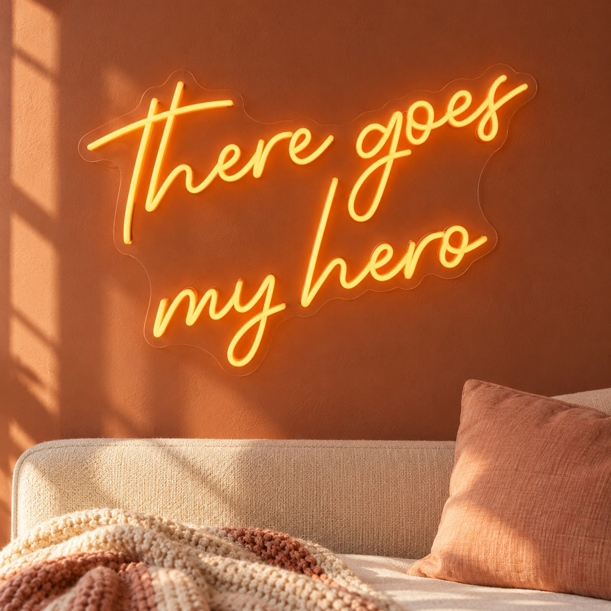 There Goes My Hero LED Neon Sign - lifestyle view
