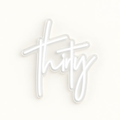 Thirty LED Neon Sign - natural light view