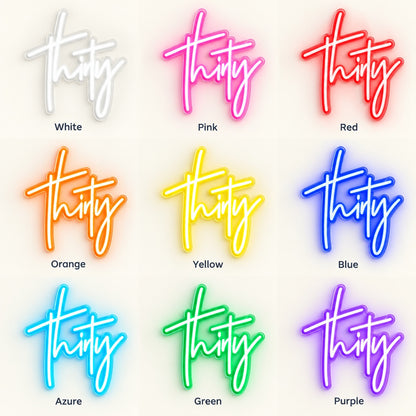 Thirty LED Neon Sign - nine-color grid