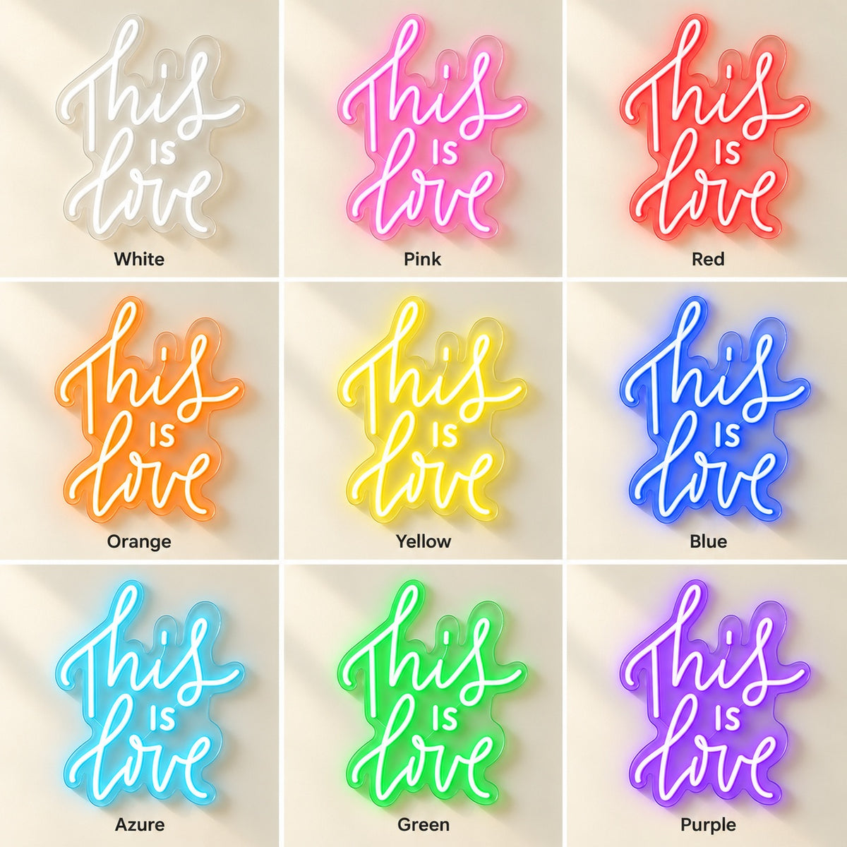 This Is Love LED Neon Sign - nine-color grid