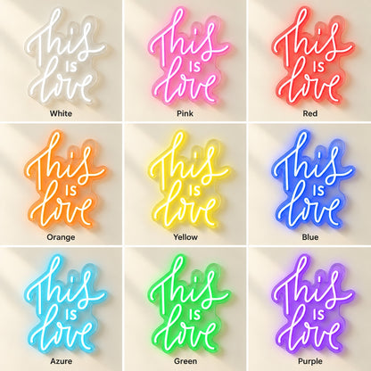 This Is Love LED Neon Sign - nine-color grid