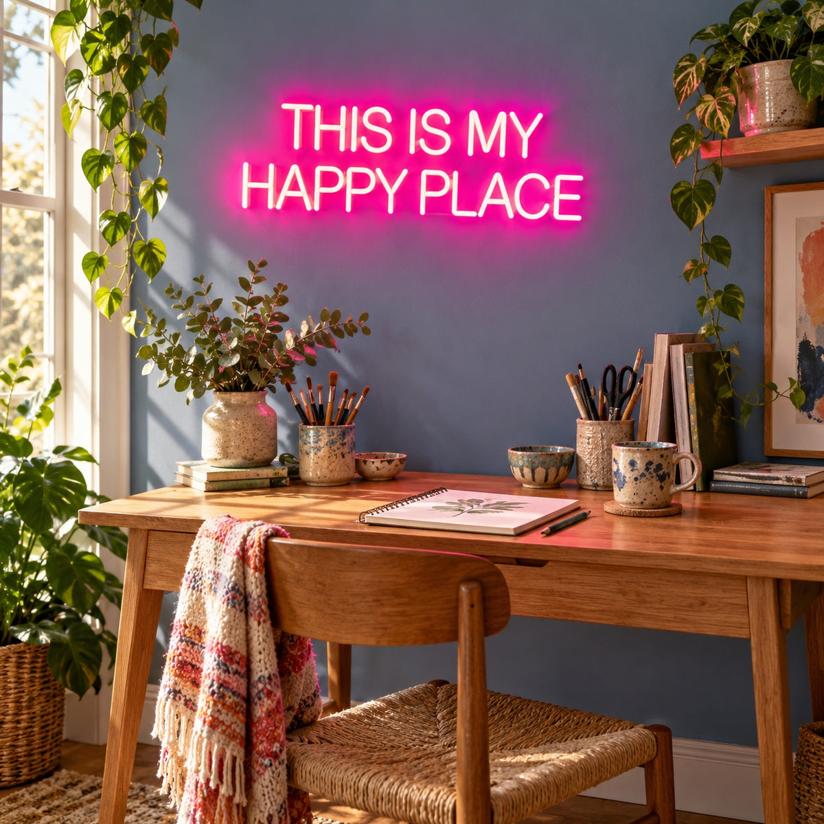 This Is My Happy Place LED Neon Sign - lifestyle view
