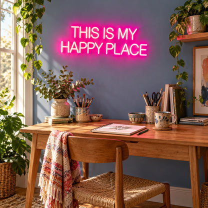 This Is My Happy Place LED Neon Sign - lifestyle view