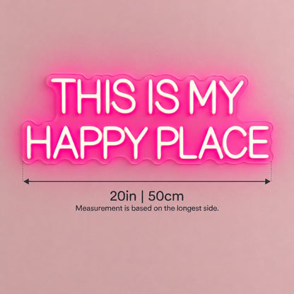 This Is My Happy Place LED Neon Sign - size guide