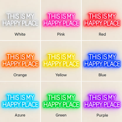 This Is My Happy Place LED Neon Sign - nine-color grid