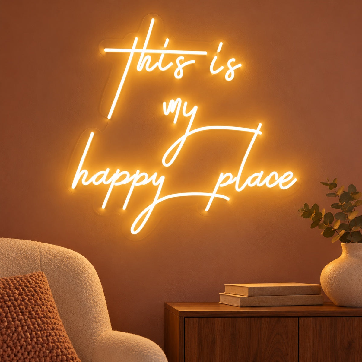 This Is My Happy Place LED Neon Sign - advertising view