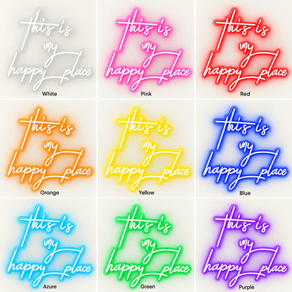 This Is My Happy Place LED Neon Sign - nine-color grid