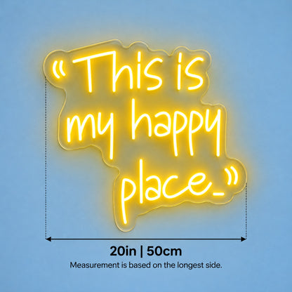 This Is My Happy Place LED Neon Sign - size guide