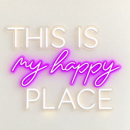 This Is My Happy Place LED Neon Sign - natural light view