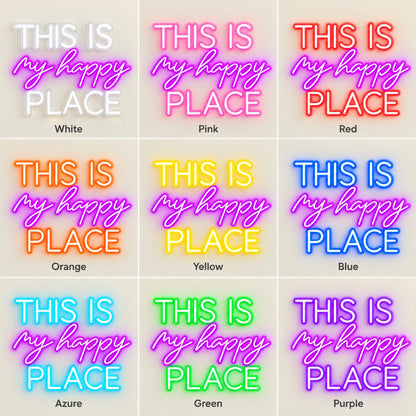 This Is My Happy Place LED Neon Sign - nine-color grid