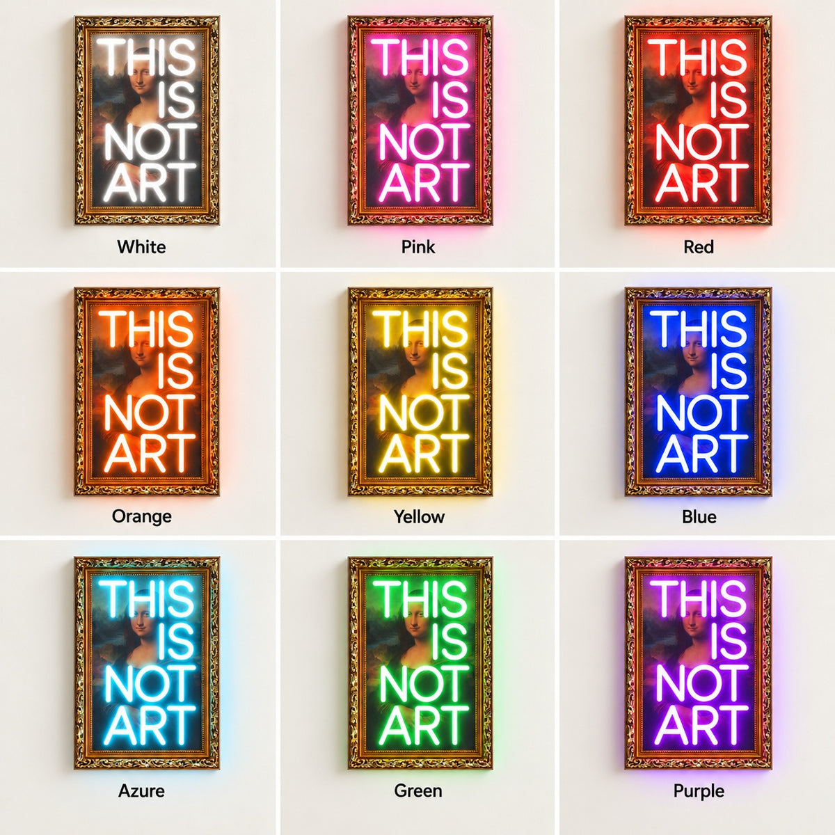 This Is Not Art LED Neon Sign - nine-color grid