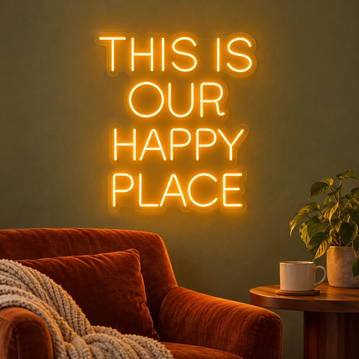 This Is Our Happy Place LED Neon Sign - advertising view