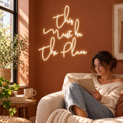 This Must Be The Place LED Neon Sign - lifestyle view