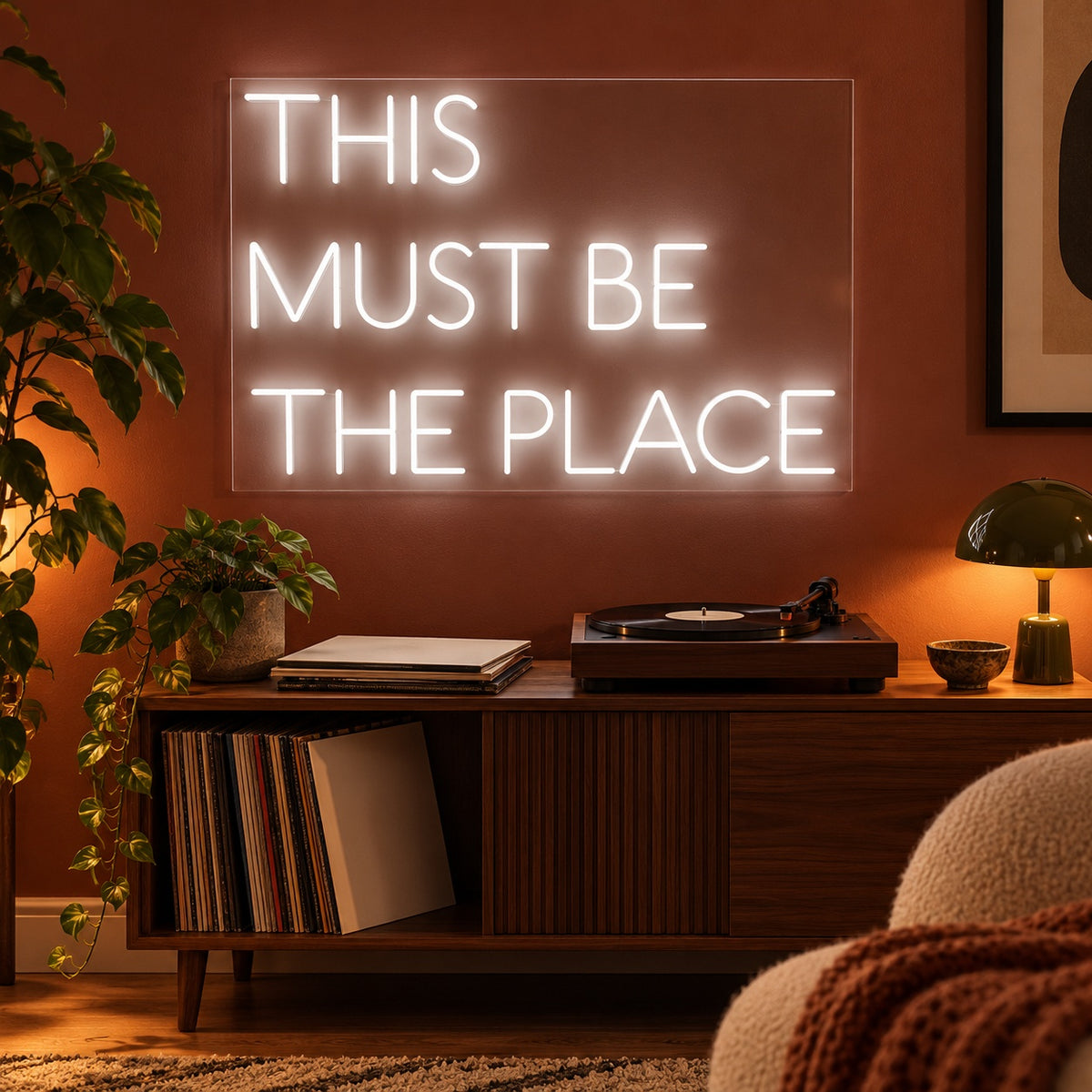 This Must Be The Place LED Neon Sign - advertising view