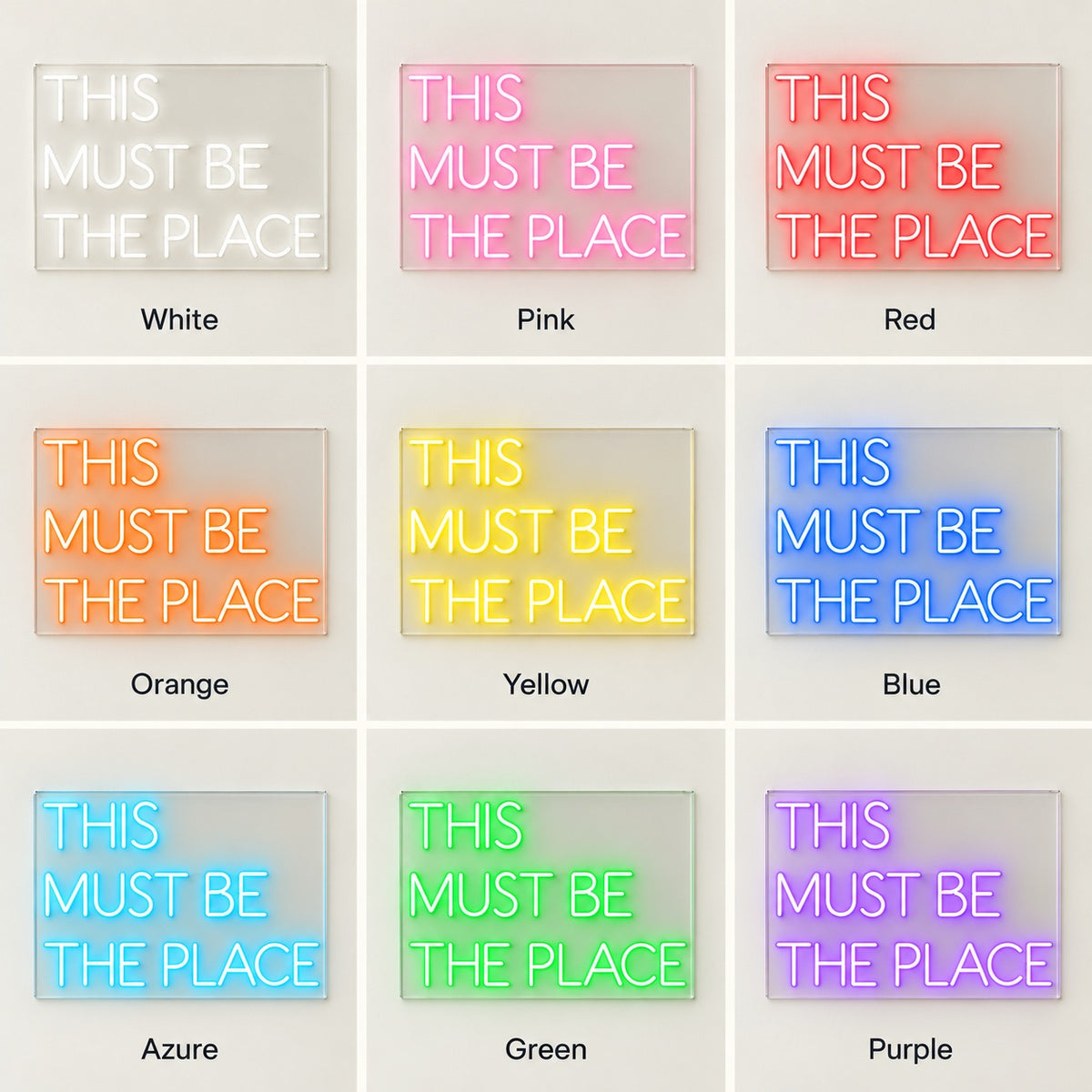 This Must Be The Place LED Neon Sign - nine-color grid