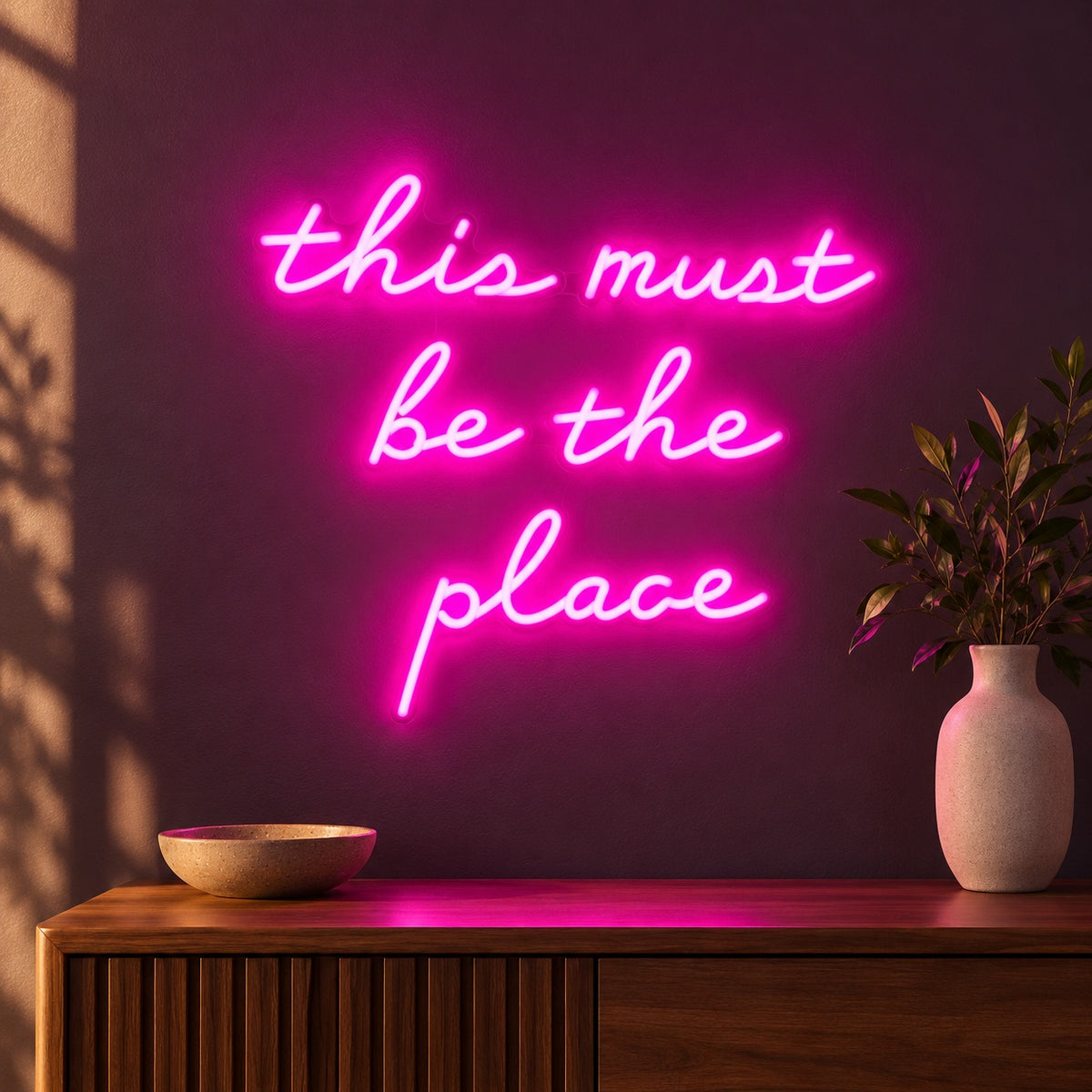 This Must Be The Place LED Neon Sign - advertising view