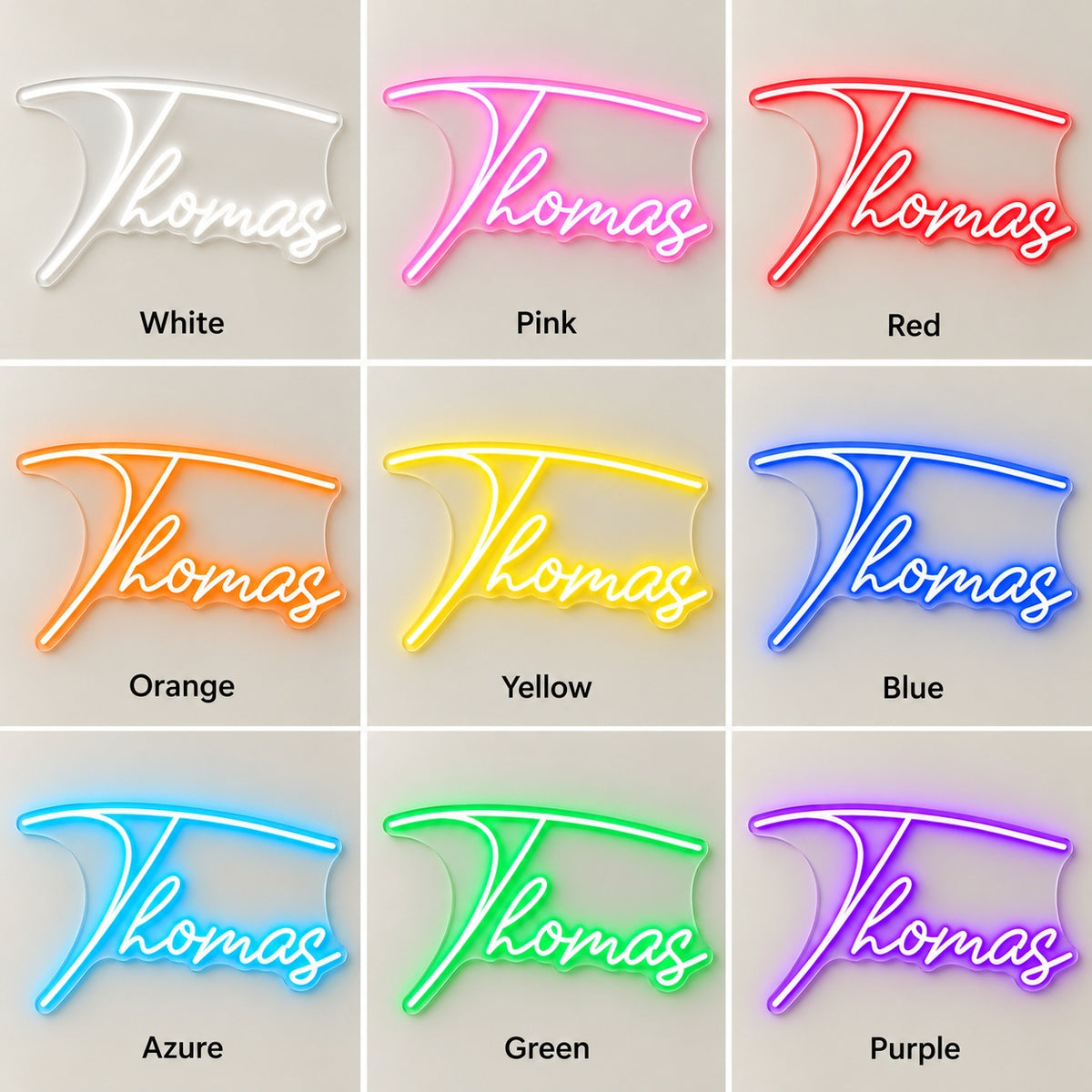 Thomas LED Neon Sign - nine-color grid