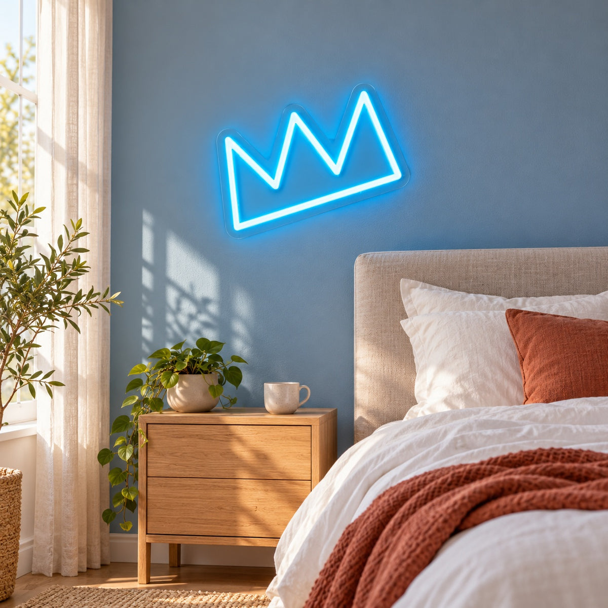 Three Point Crown LED Neon Sign - lifestyle view