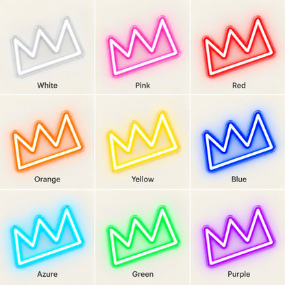 Three Point Crown LED Neon Sign - nine-color grid