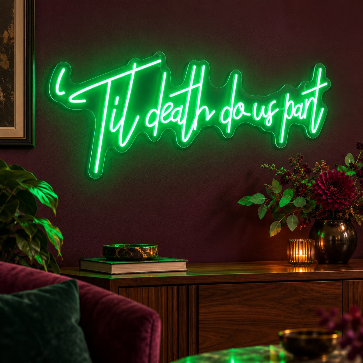 Til Death Do Us Part LED Neon Sign - advertising view