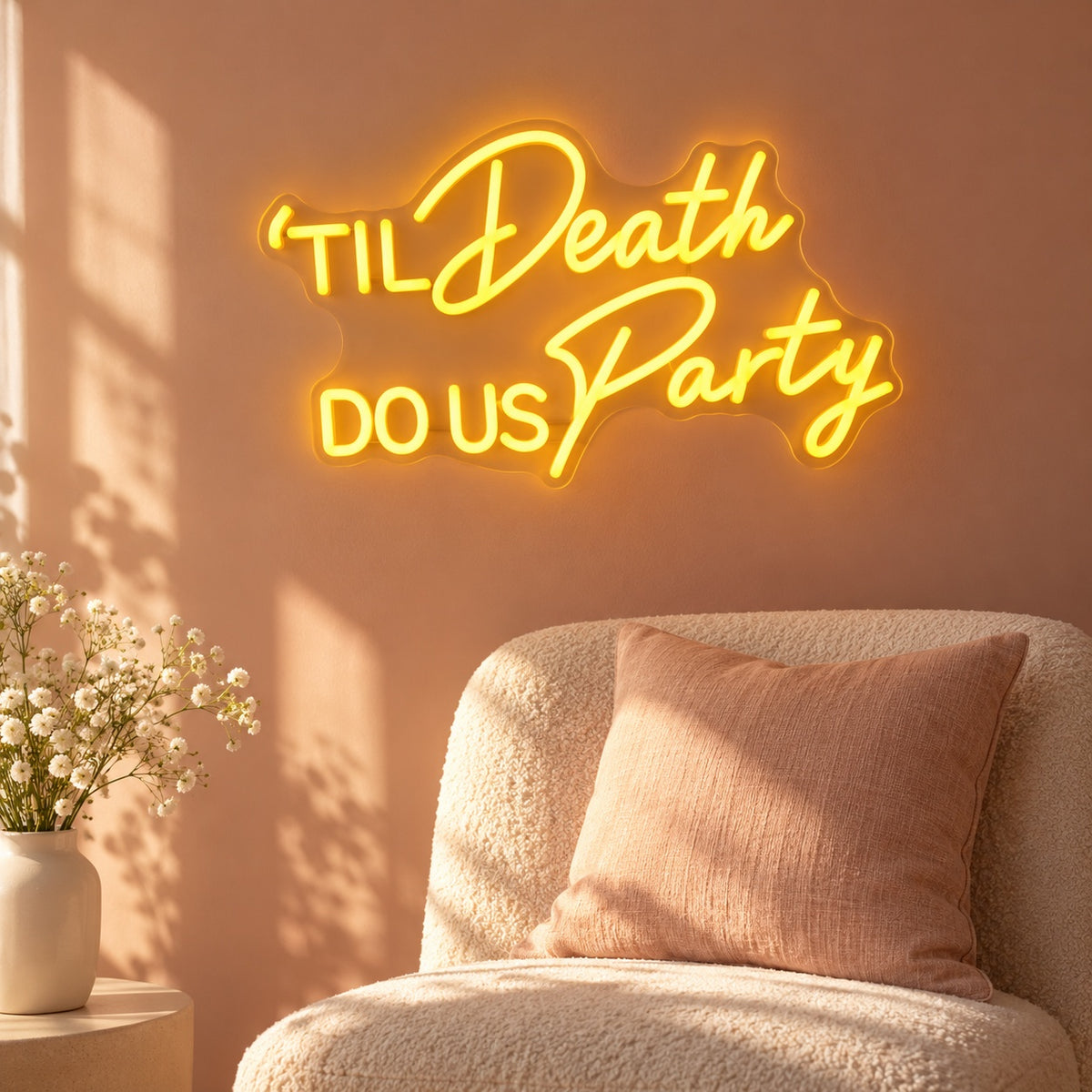 Til Death Do Us Party LED Neon Sign - lifestyle view