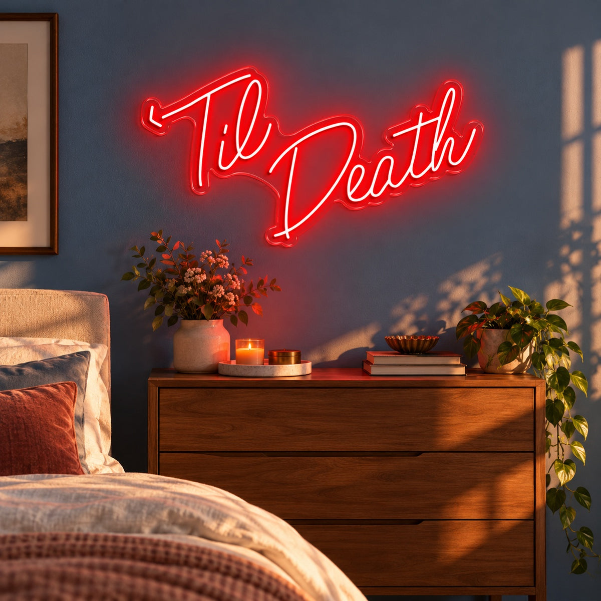 Til Death LED Neon Sign - lifestyle view