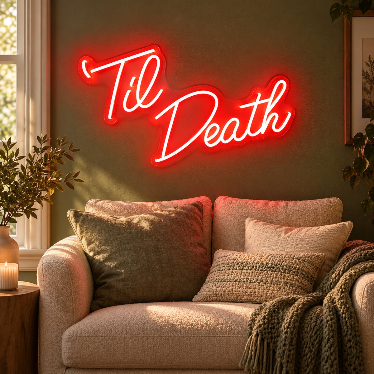 Til Death LED Neon Sign - lifestyle view