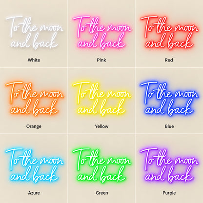 To The Moon And Back LED Neon Sign - nine-color grid
