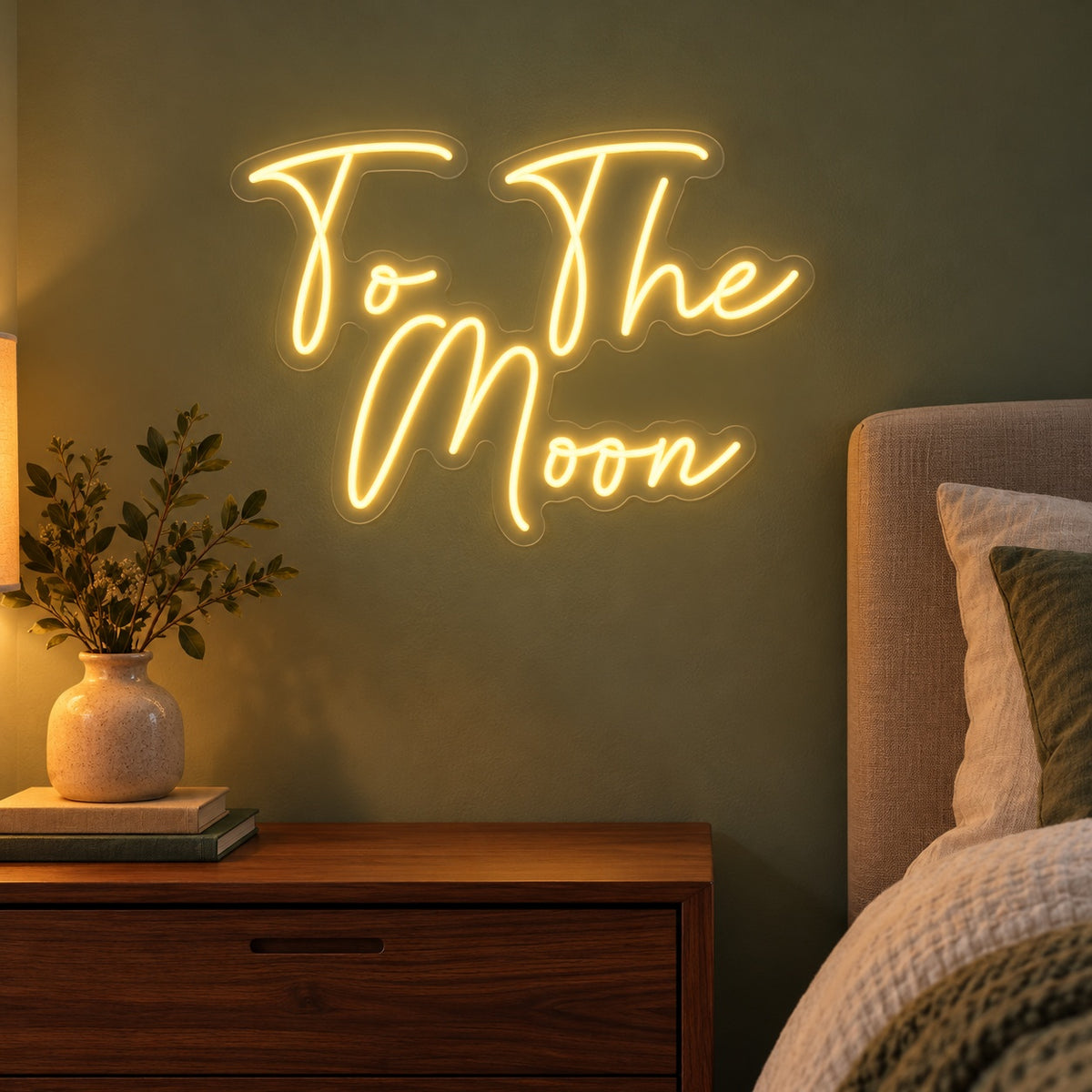 To The Moon LED Neon Sign - advertising view