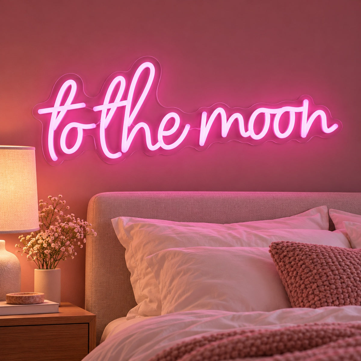 To The Moon LED Neon Sign - advertising view