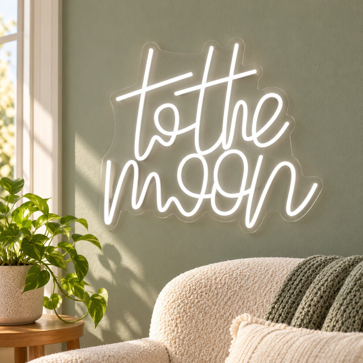 To The Moon LED Neon Sign - lifestyle view