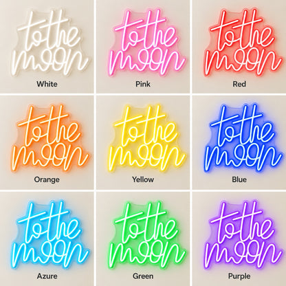 To The Moon LED Neon Sign - nine-color grid