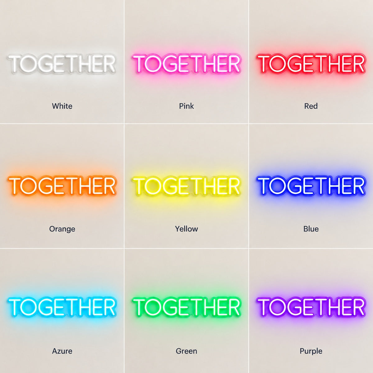 Together LED Neon Sign - nine-color grid