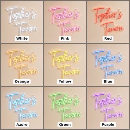 Together's Tavern LED Neon Sign - nine-color grid