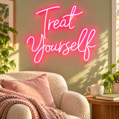 Treat Yourself LED Neon Sign - lifestyle view