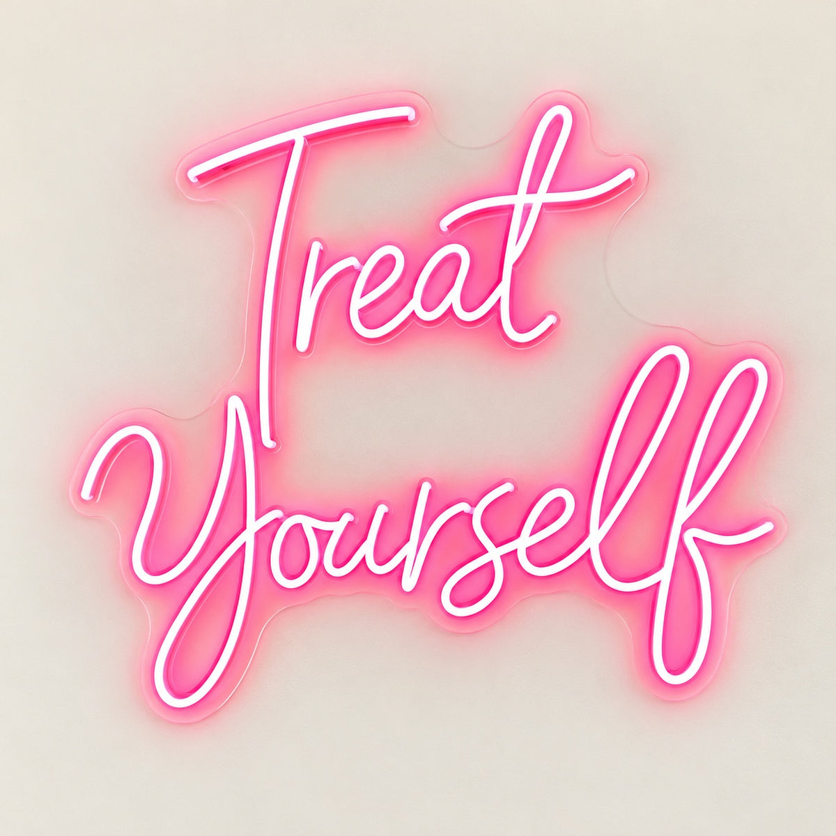 Treat Yourself LED Neon Sign - natural light view