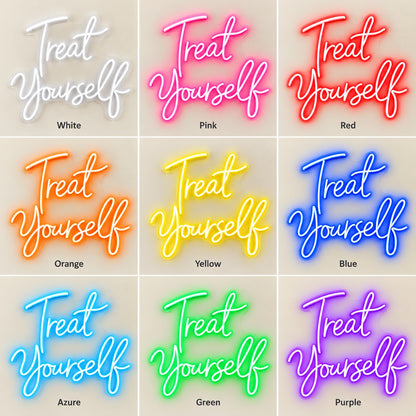 Treat Yourself LED Neon Sign - nine-color grid
