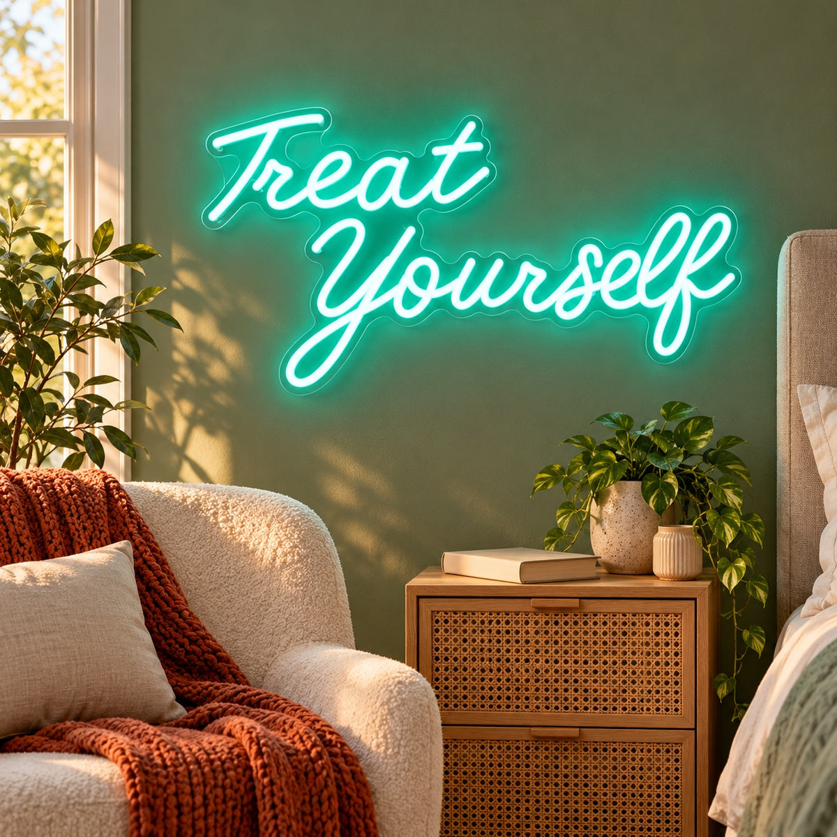 Treat Yourself LED Neon Sign - lifestyle view