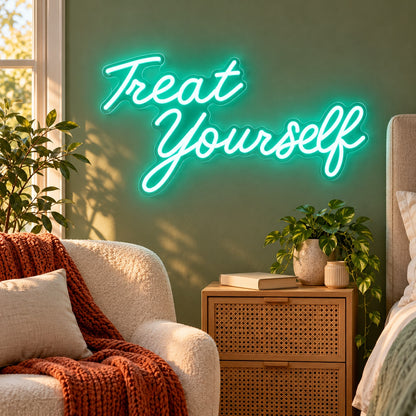 Treat Yourself LED Neon Sign - lifestyle view