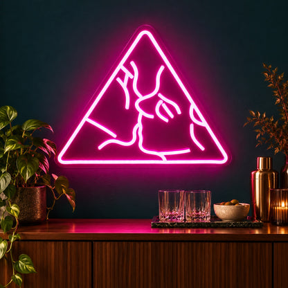 Triangle Kissing Couple LED Neon Sign - advertising view